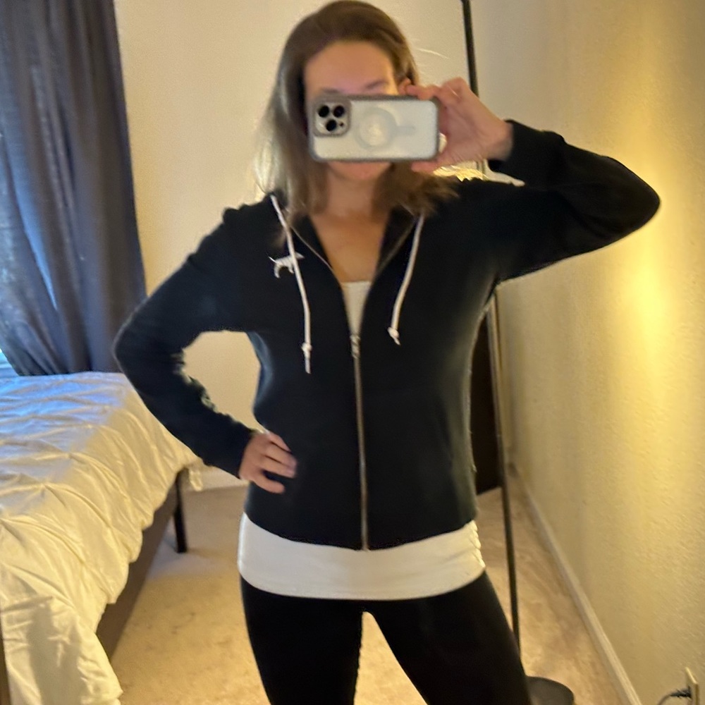 #9 PINK /Victoria Secret Zipper Hoodie Size :Small Color:Black